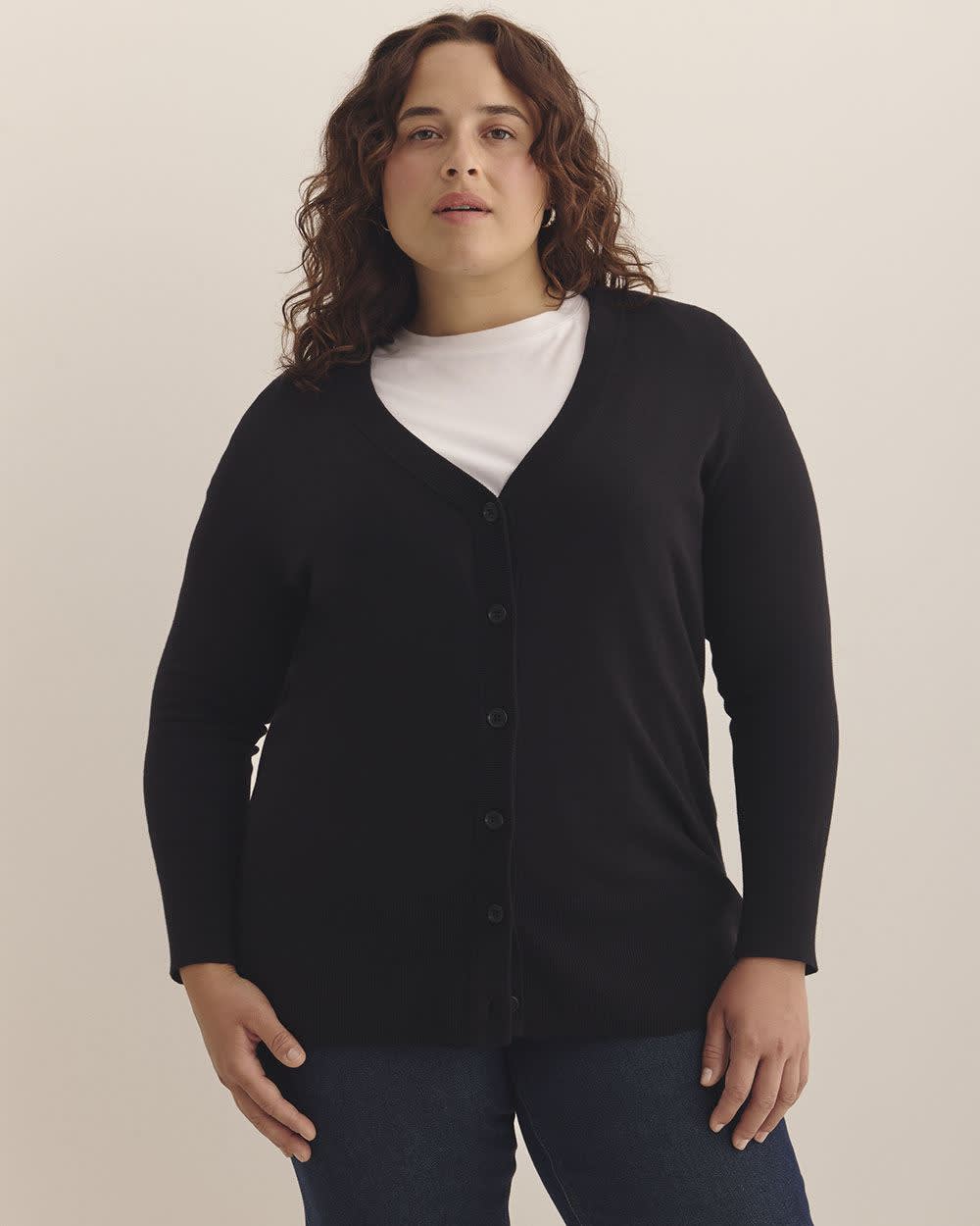 Responsible, Cotton-Blend Tunic Cardigan