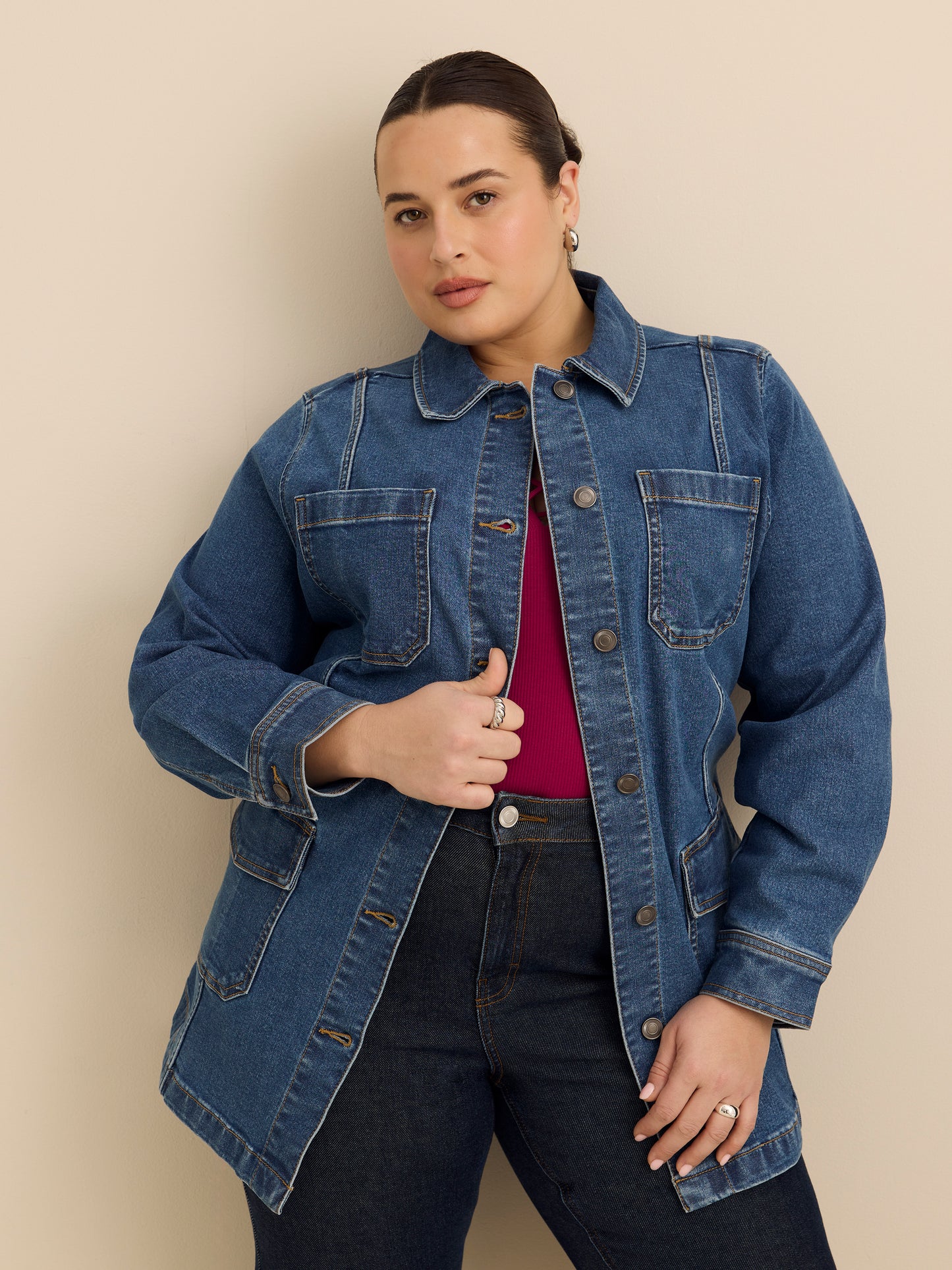 Safari Denim Jacket with Self Belt - d/C Jeans