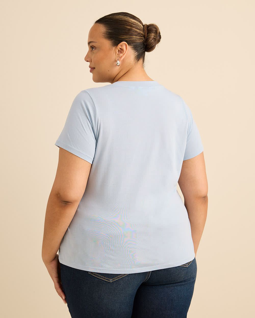 Crewneck Short-Sleeve Knit Top