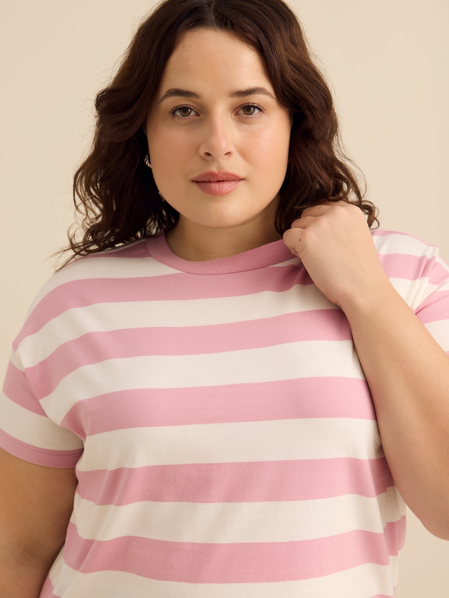 Striped Boxy-Fit Short-Sleeve Crew-Neck T-Shirt