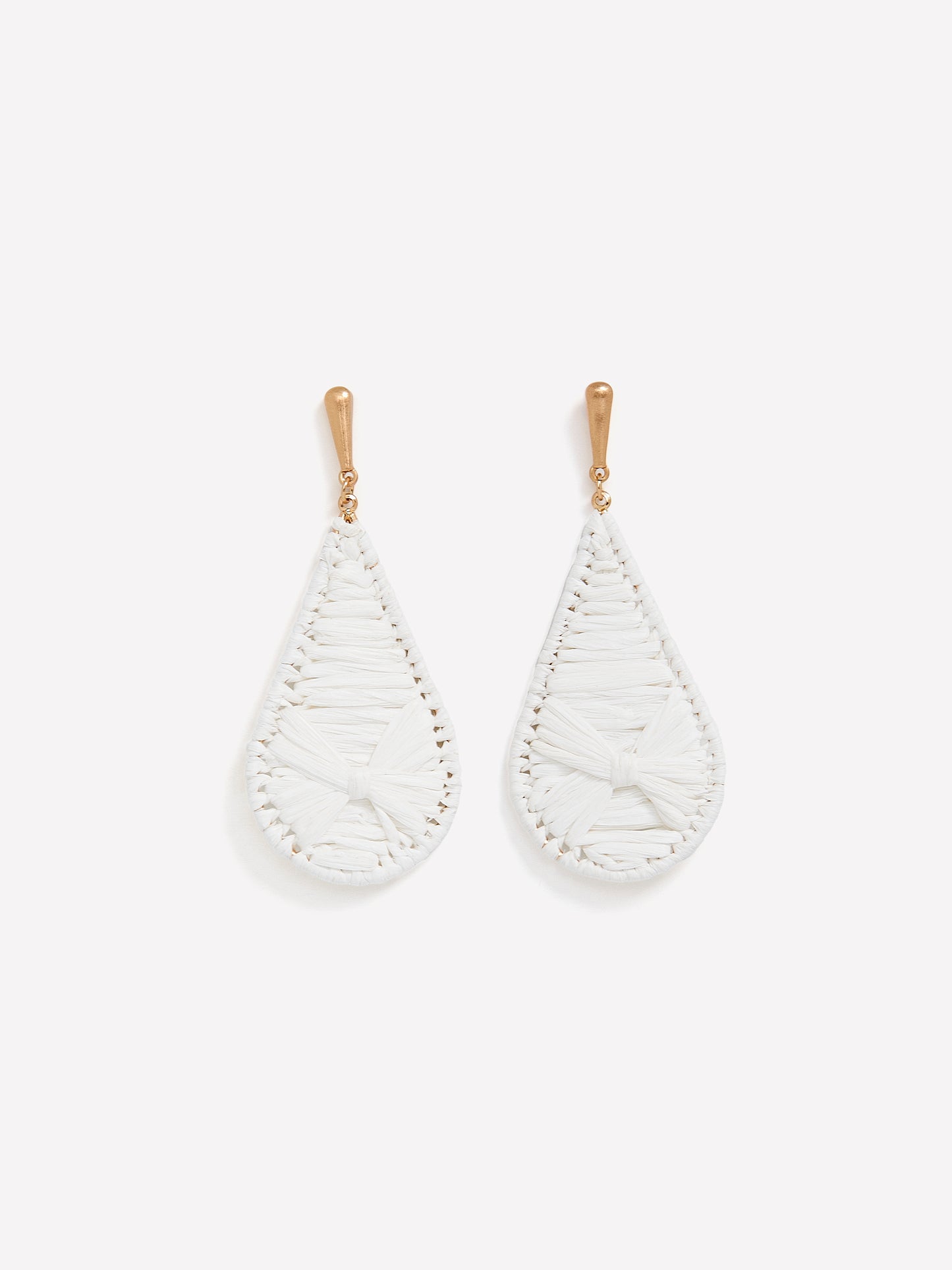 Tear-Drop Raffia Pendant Earrings