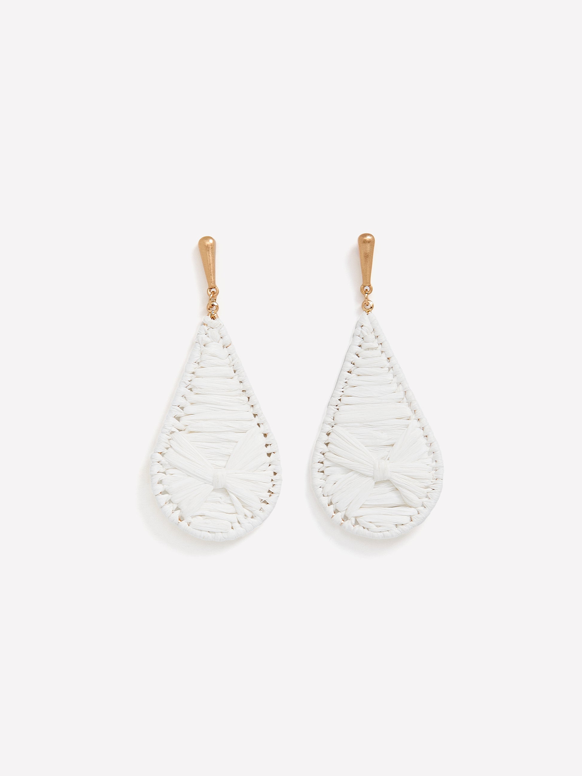 Tear-Drop Raffia Pendant Earrings