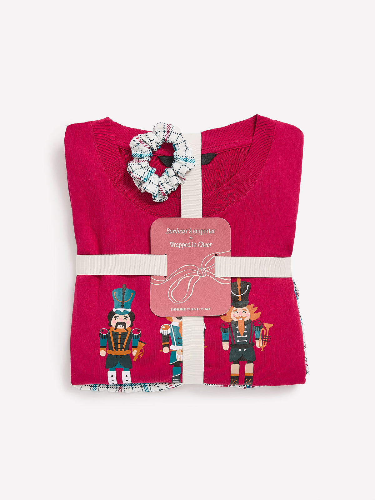 Red Nutcracker Sweatshirt and Plaid Boxer Pyjama Set - tiVOGLIO
