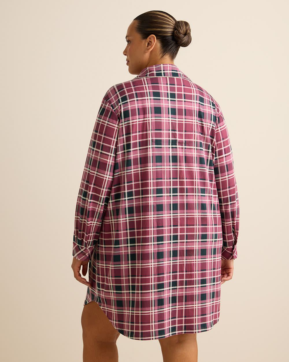 Plaid Long-Sleeve Sleep Shirt - ti Voglio