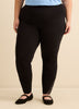 Black Fashion Legging with Crocheted Hem