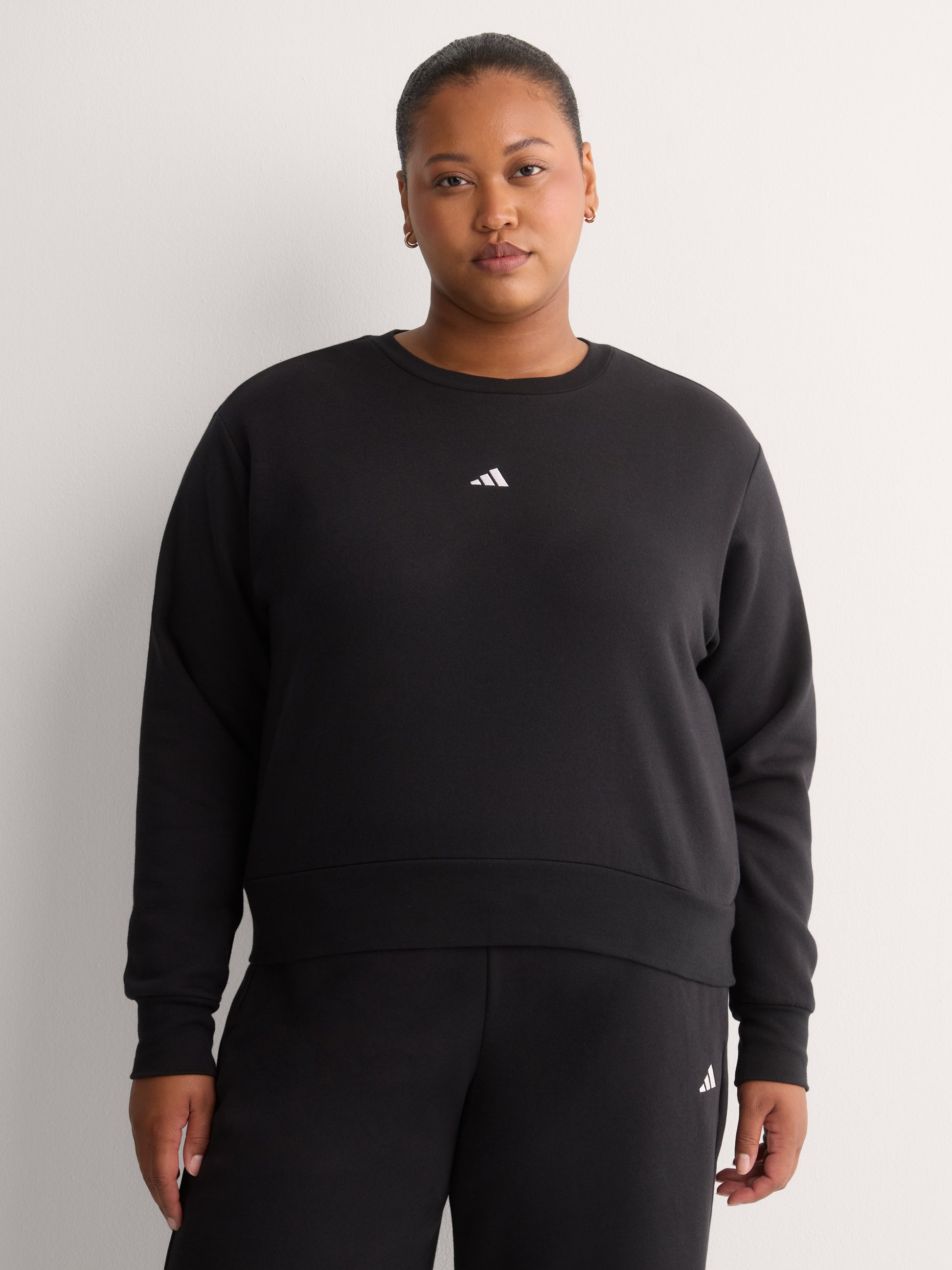 Black Feel Cozy Fleece Sweatshirt with Small Logo - adidas