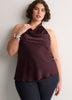 Satin Straight Sleeveless Halter Top