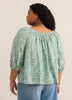 Scoop Neck Slight A-line Blouse with Shirring