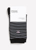 Black and White Striped Crew Socks with Bow Placement