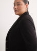 Black Single-Breasted Tailored Knit Blazer
