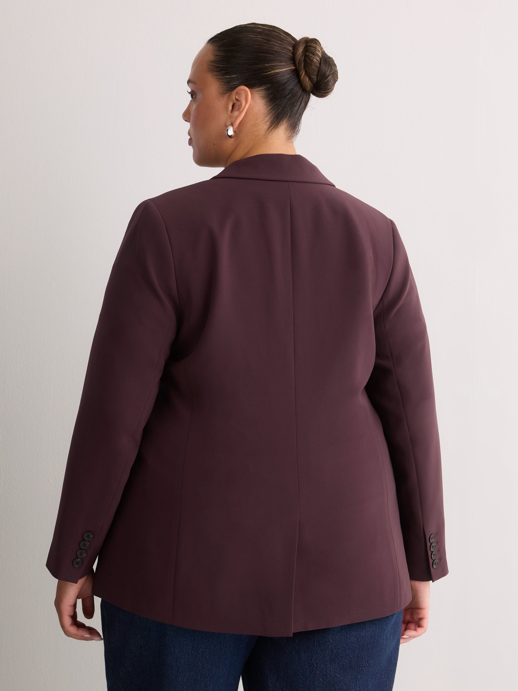 Black Double-Breasted City Blazer