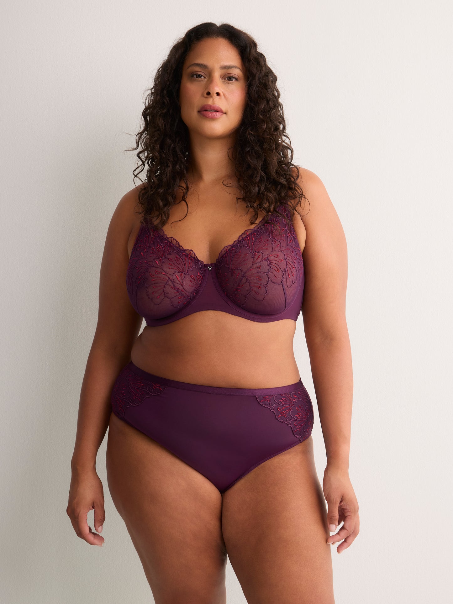 Full-Coverage Underwire Embroidered Mesh Bra - Déesse