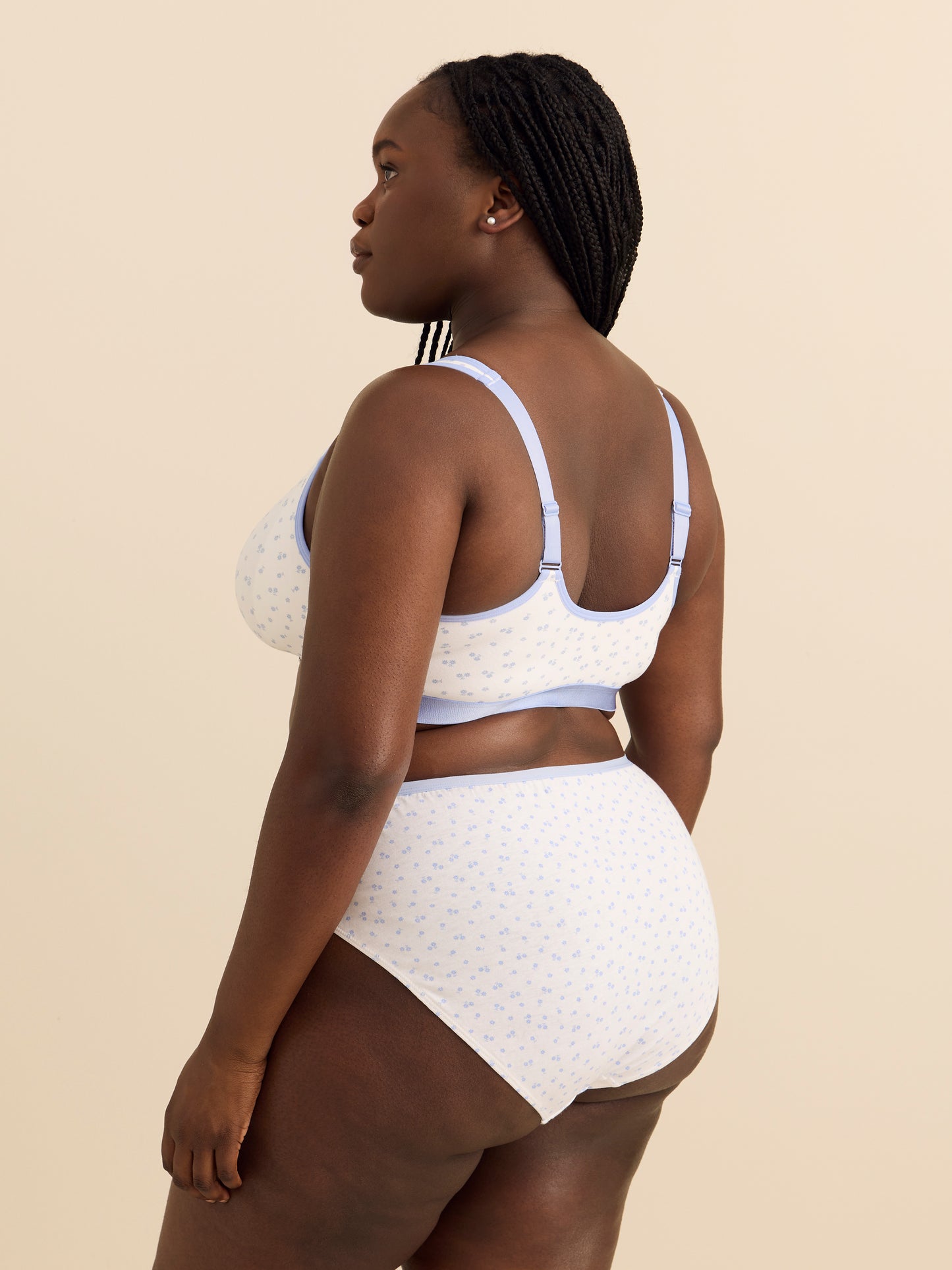 Wireless Unlined Cotton Bra with Flower Print - ti Voglio