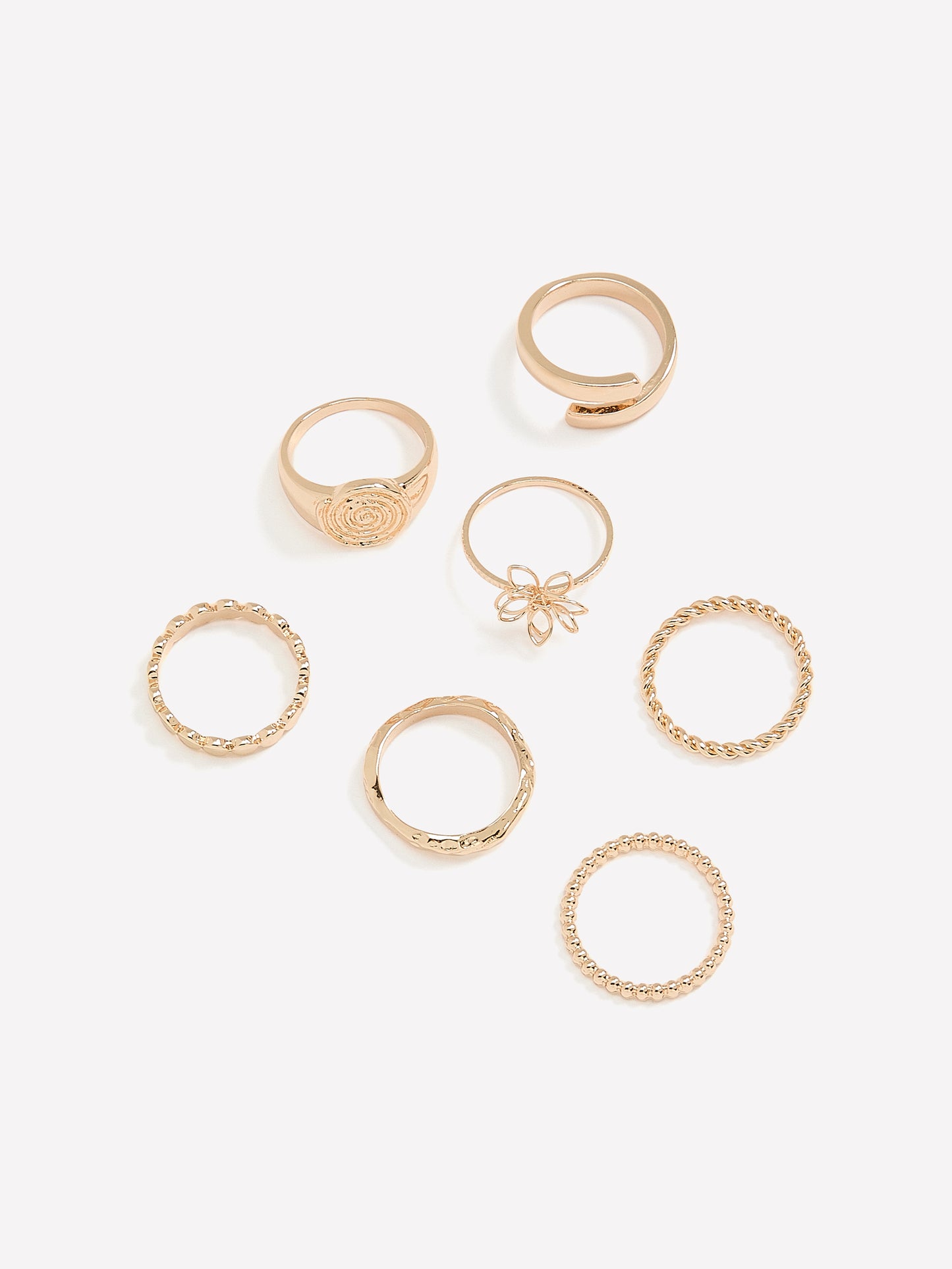 Assorted Golden Rings, Set of 7