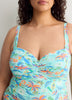 Shirred Bandeau Underwire One-Piece Swim Suit - Bleu by Rod Beattie
