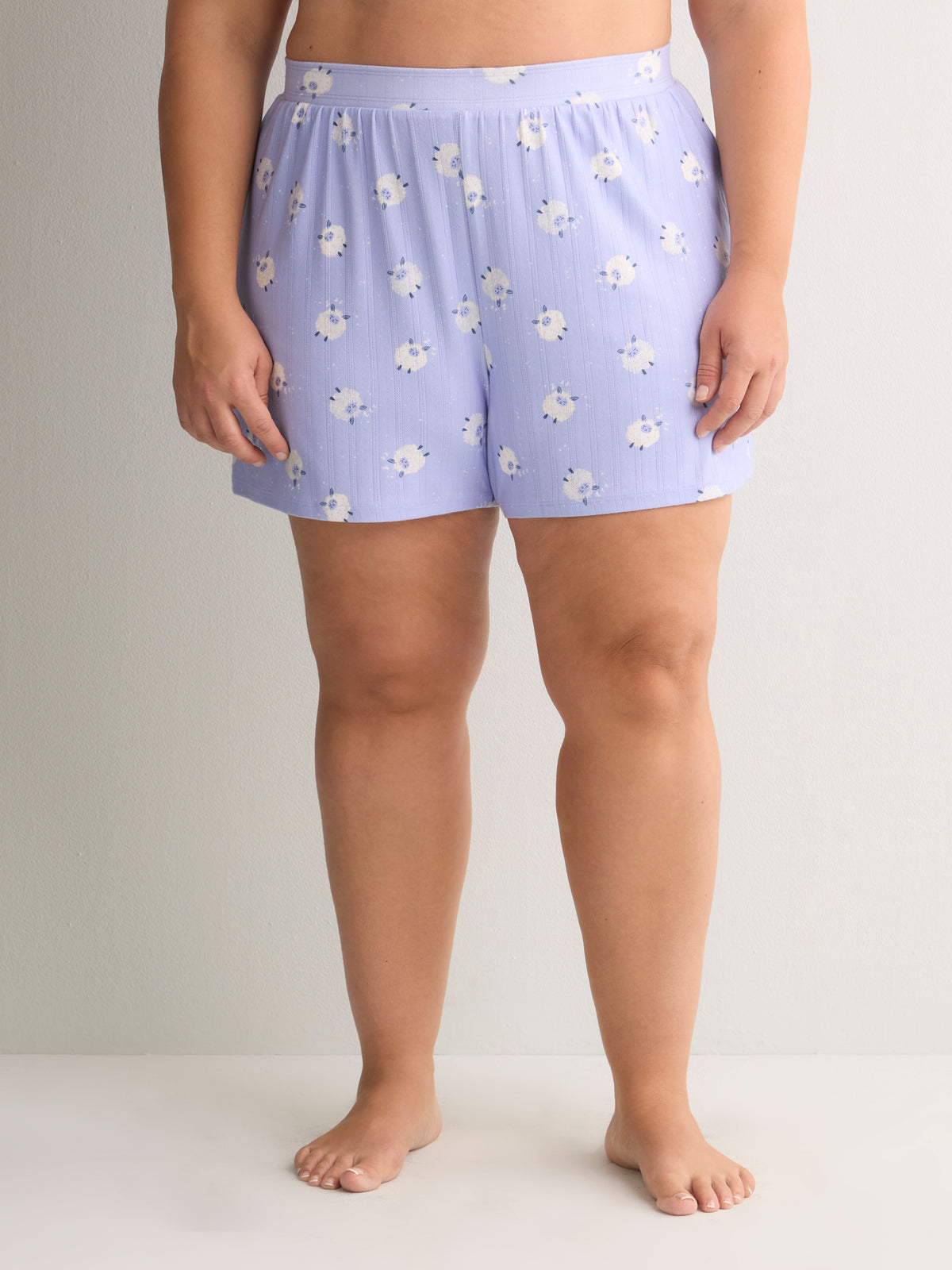 Sheep-Print Pointelle Knit Boxer - tiVOGLIO