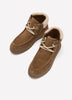 Wide Width, Mykah Izzy Suede Lace-Up Bootie with Sherpa Overlay - Clarks