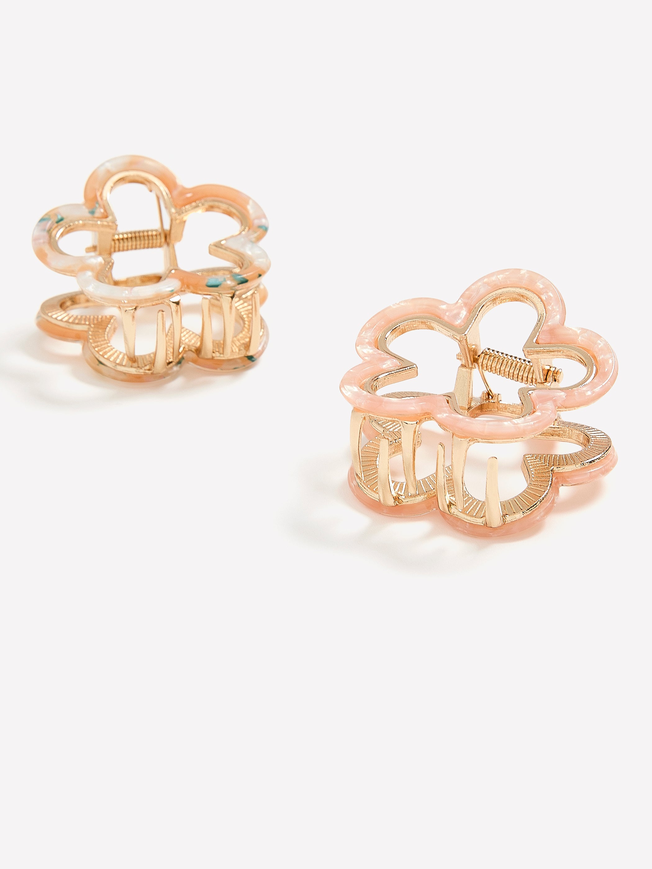 Golden Flower Shape Hair Claws, Set of 2
