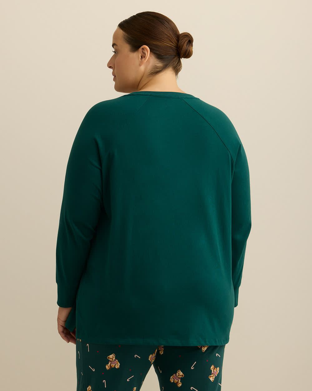 Teddy Bear Print Knit Tunic Top and Legging Pyjama Set - ti Voglio