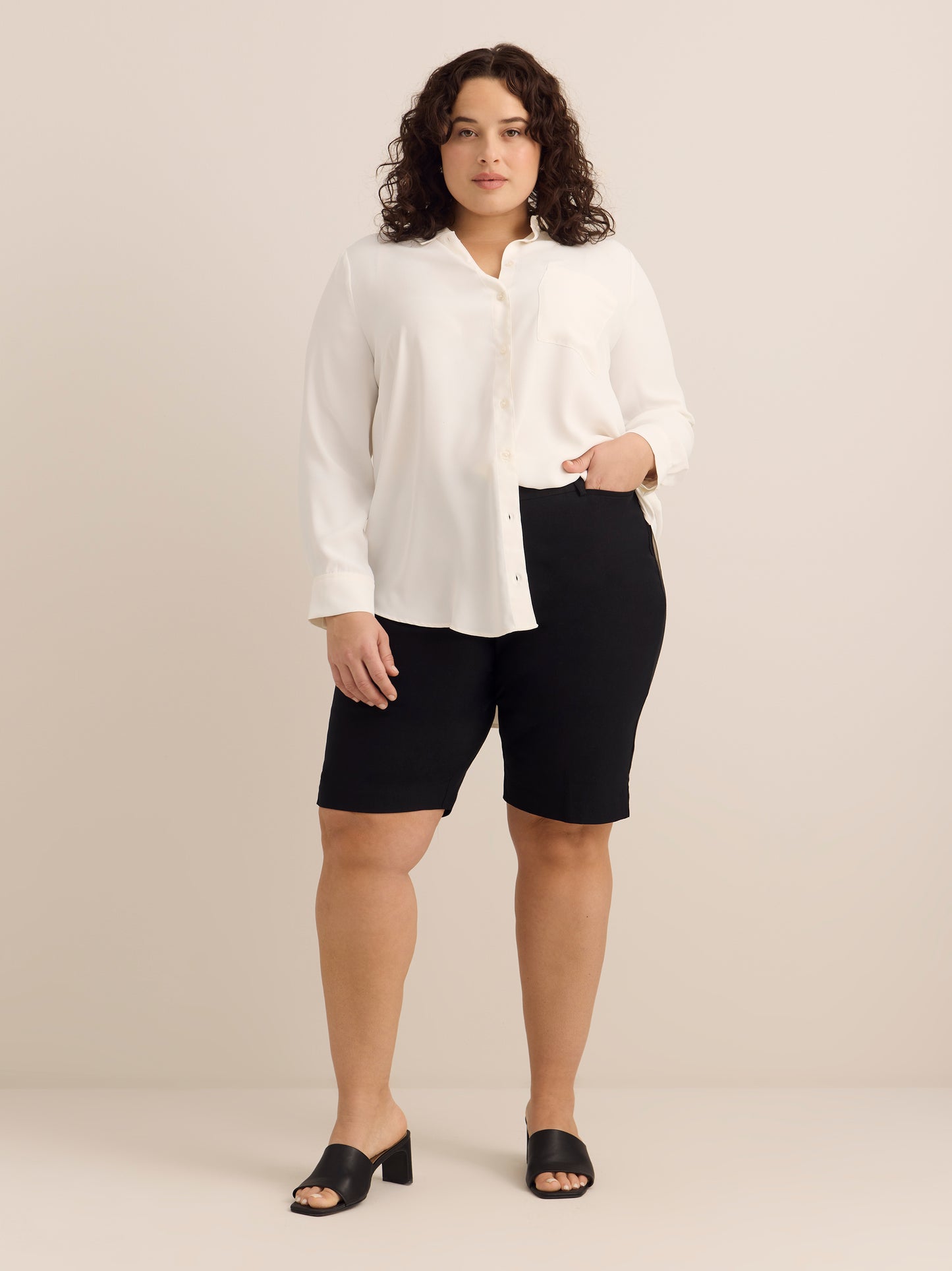 Short bermuda en coton, coupe ingénieuse