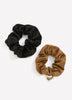 Hair Scrunchies with Heart Pendant, Set of 2