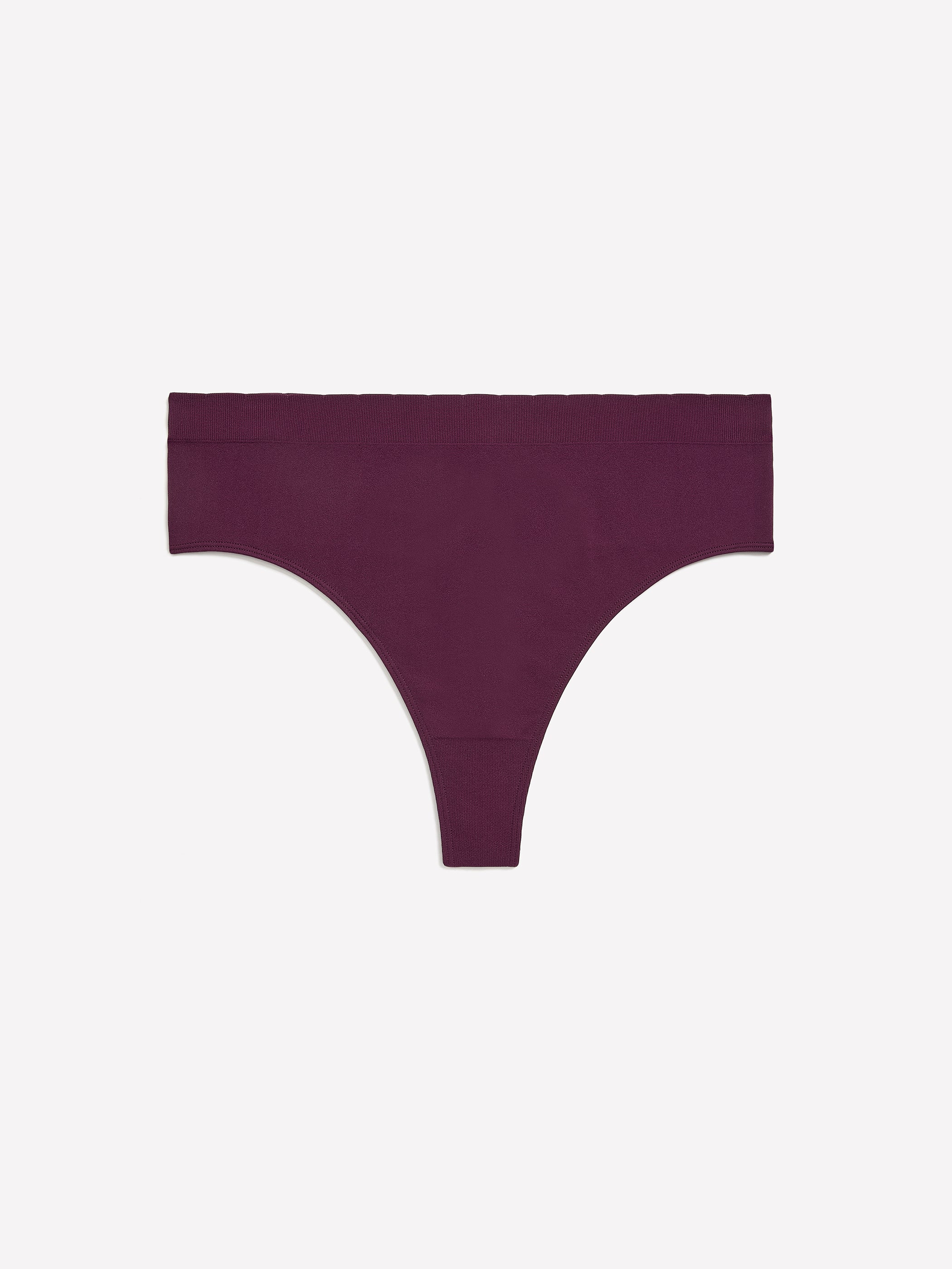 Plum Seamless Knit Thong - tiVOGLIO