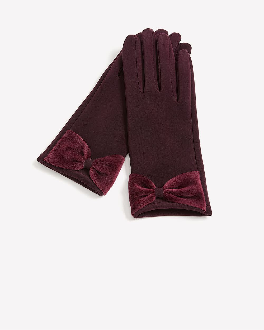 Gants habillés en tricot avec boucle au poignet