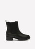 Extra Wide Width, Black Faux Leather Chelsea Bootie