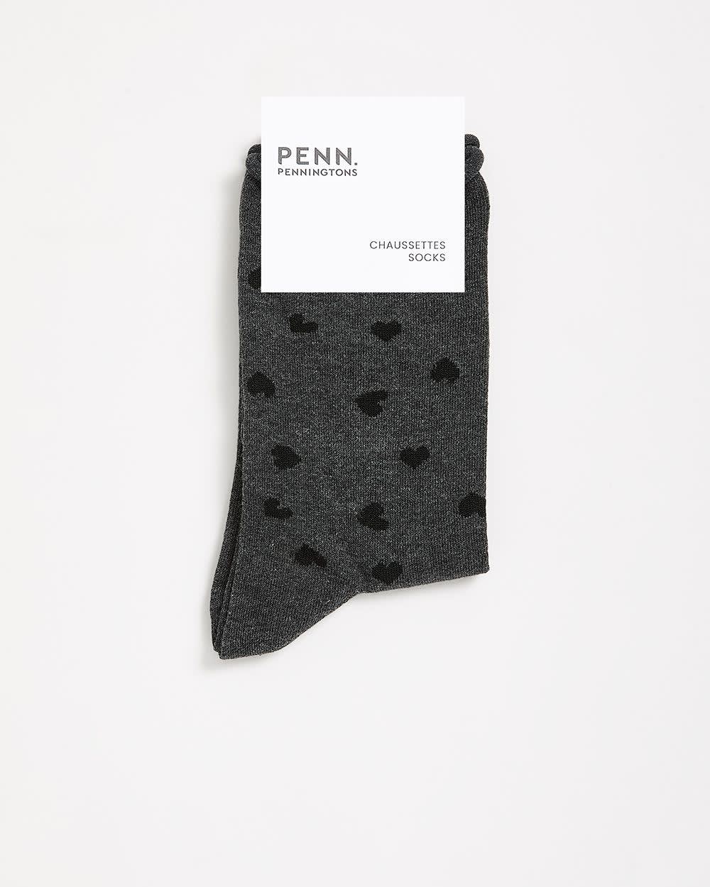 Chaussettes à  rebords roulés avec coeurs