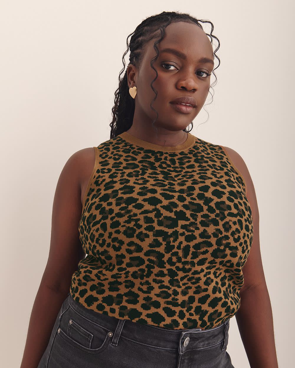 Crew Neck Sleeveless Sweater Tank - Addition Elle