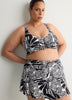 Printed High-Waist Swim Skirt With Built-In Brief