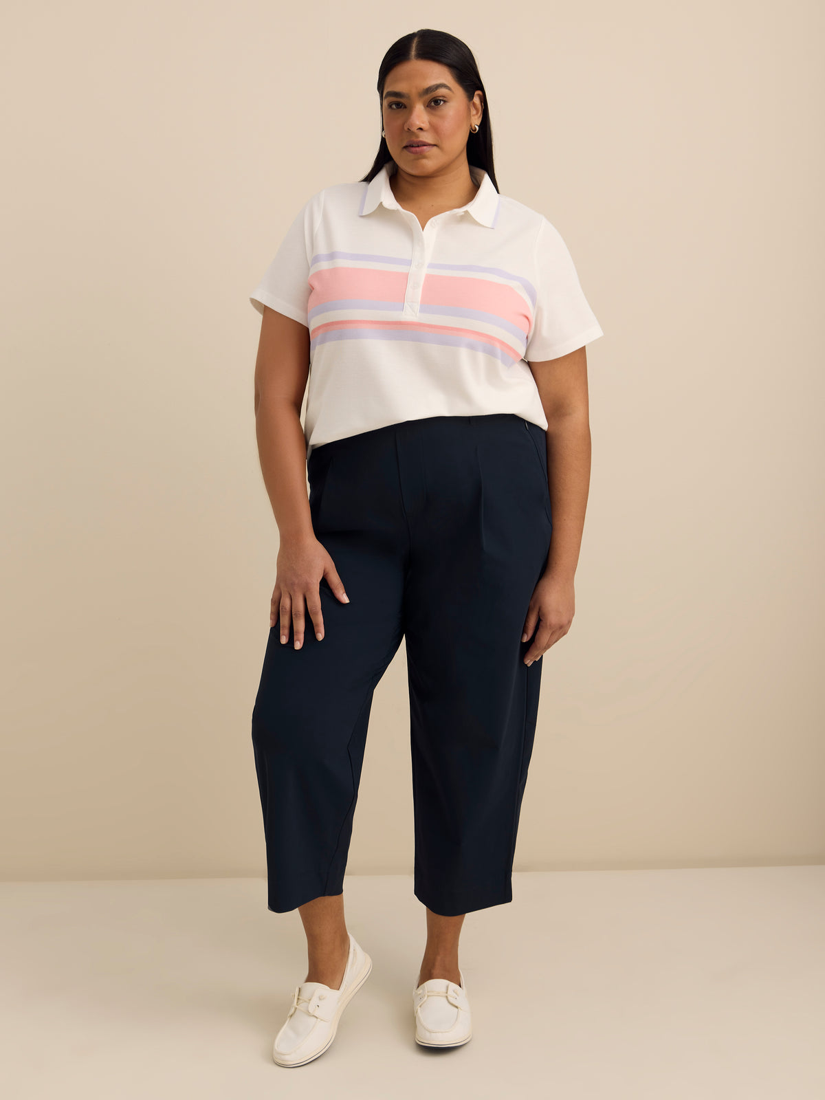 Active Zone slim cropped stretch trousers plus size women’s pants ...
