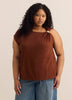Straight Knit Top with Metal Jewel