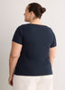 Fitted Boat-Neck Ribbed Knit Baby Tee