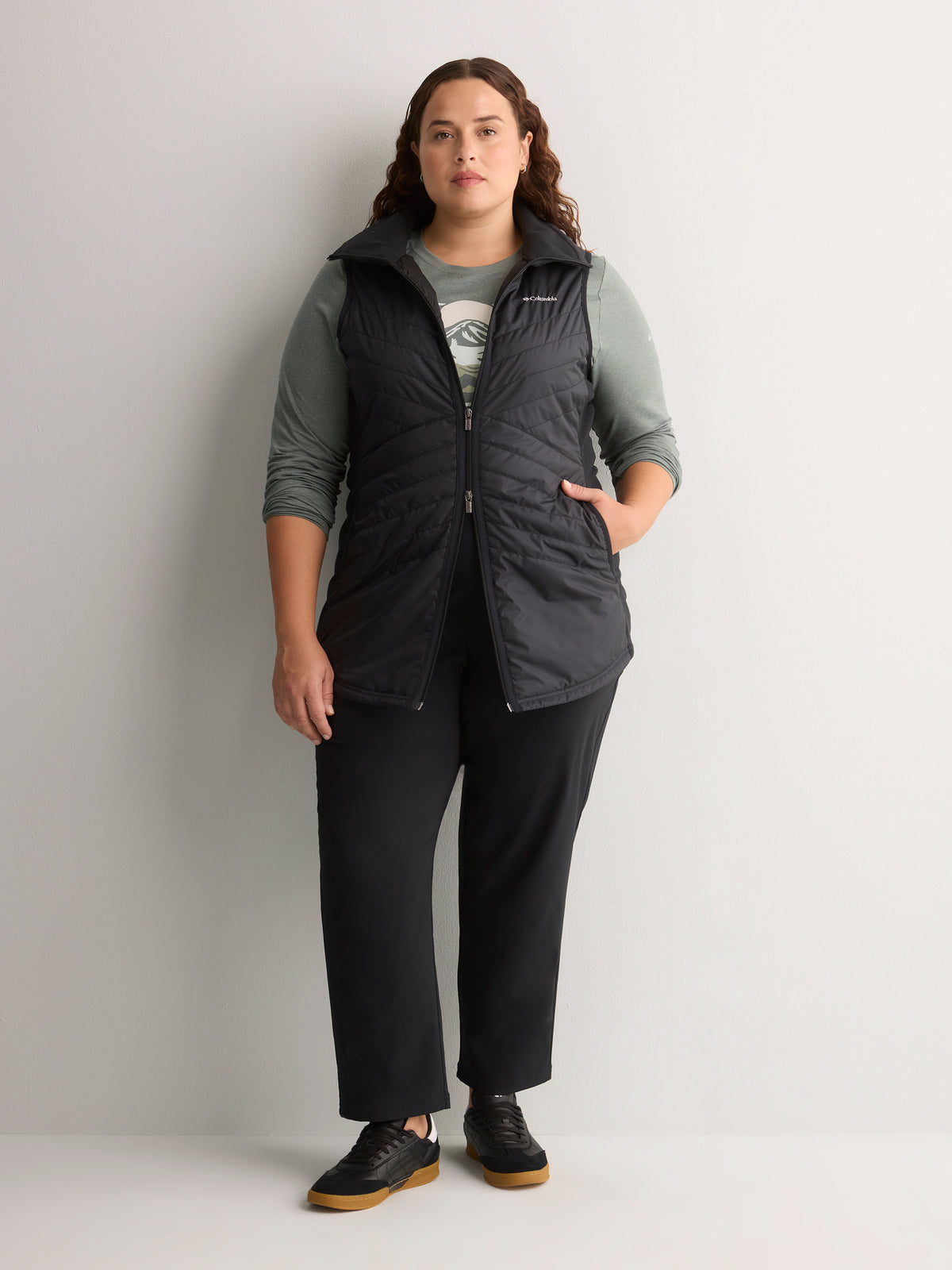 Mix It Around Long Vest II - Columbia