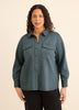 Buttoned-Down Stretch Knit Shirt