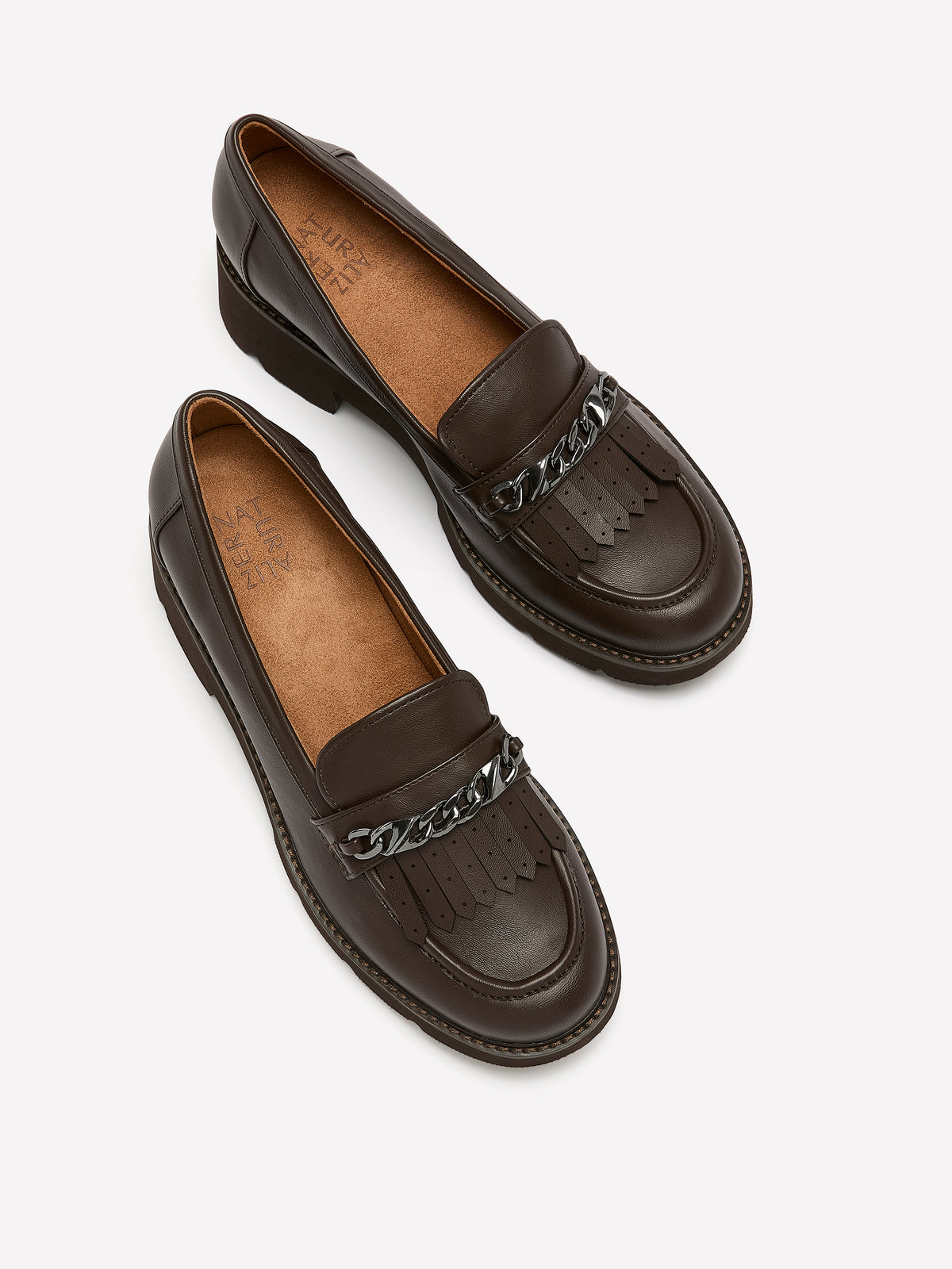 Wide Width, Celia Faux-Leather Lug Loafer with Chain Tassel - Naturalizer
