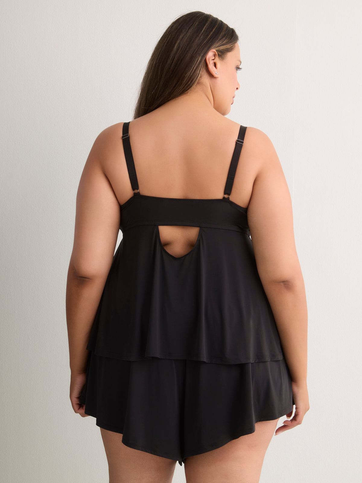 Sexy Black Fly-Away Babydoll with Cheetah Embroidery - Déesse Collection