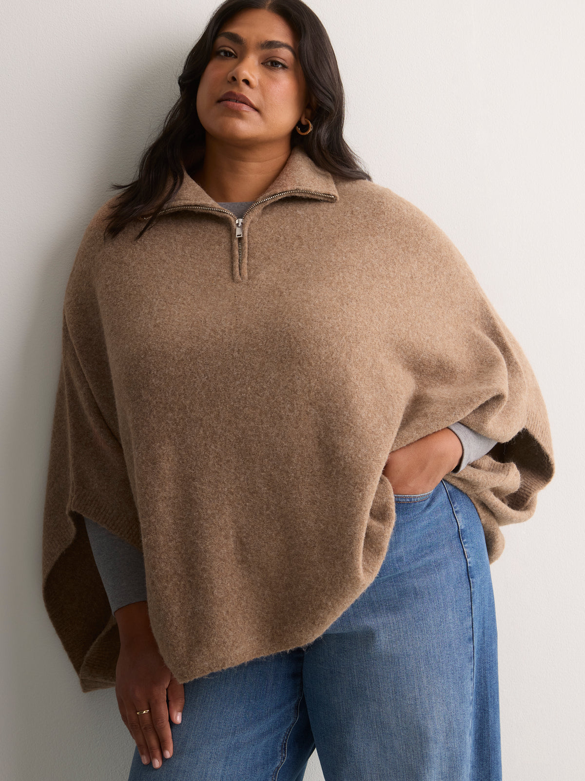 Half Zip Pop-Over Cape