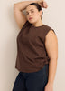 Sleeveless Eyelet Knit Top with Shirred Sides