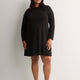 Draped-Neck Swing Dress