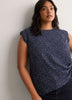 Responsible, Straight Extended-Sleeve Silky Blouse with Decorative Buttons