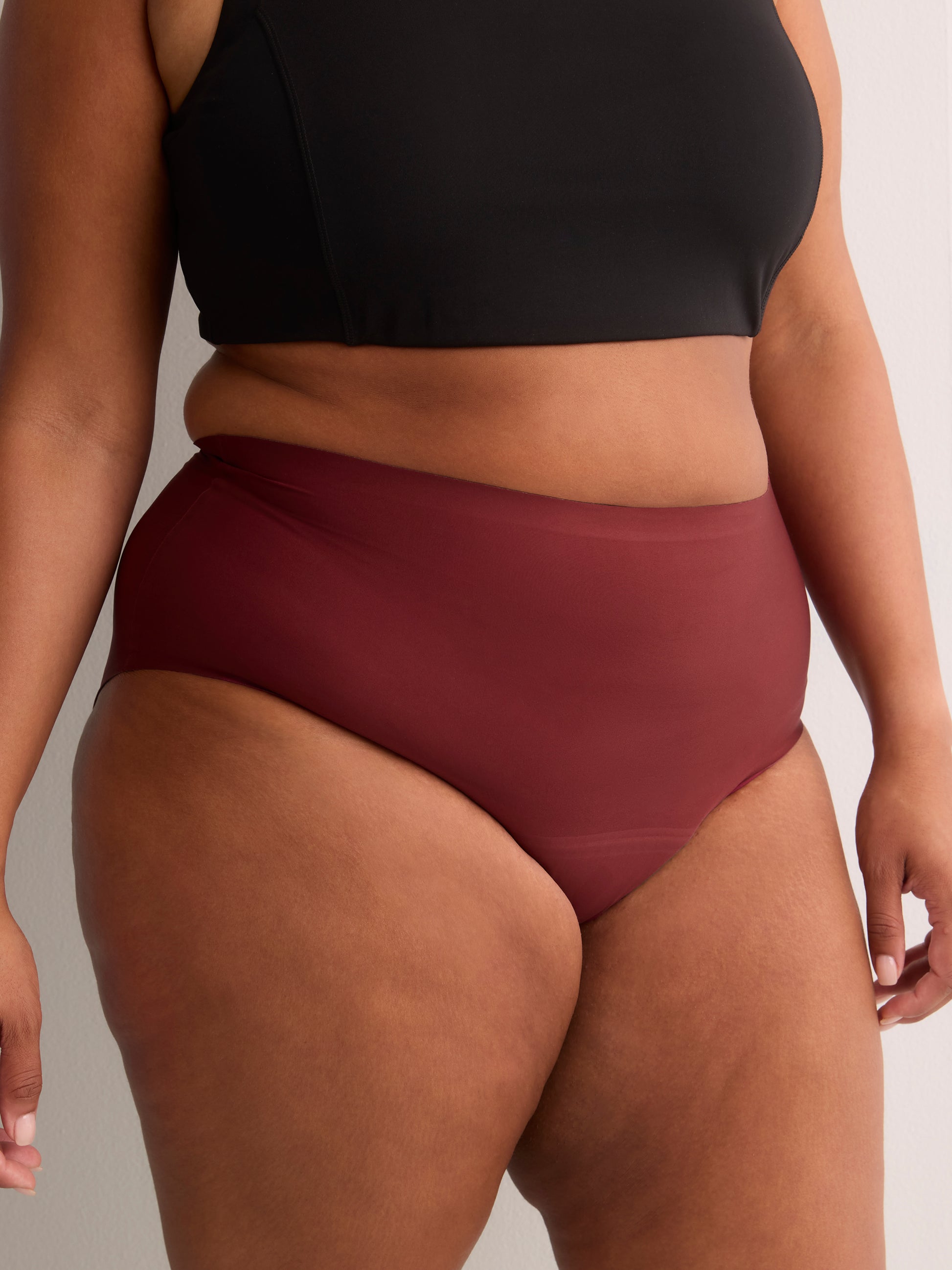 Dark Cherry High-Rise No-Show Super Leakproof Period Panties - Knix