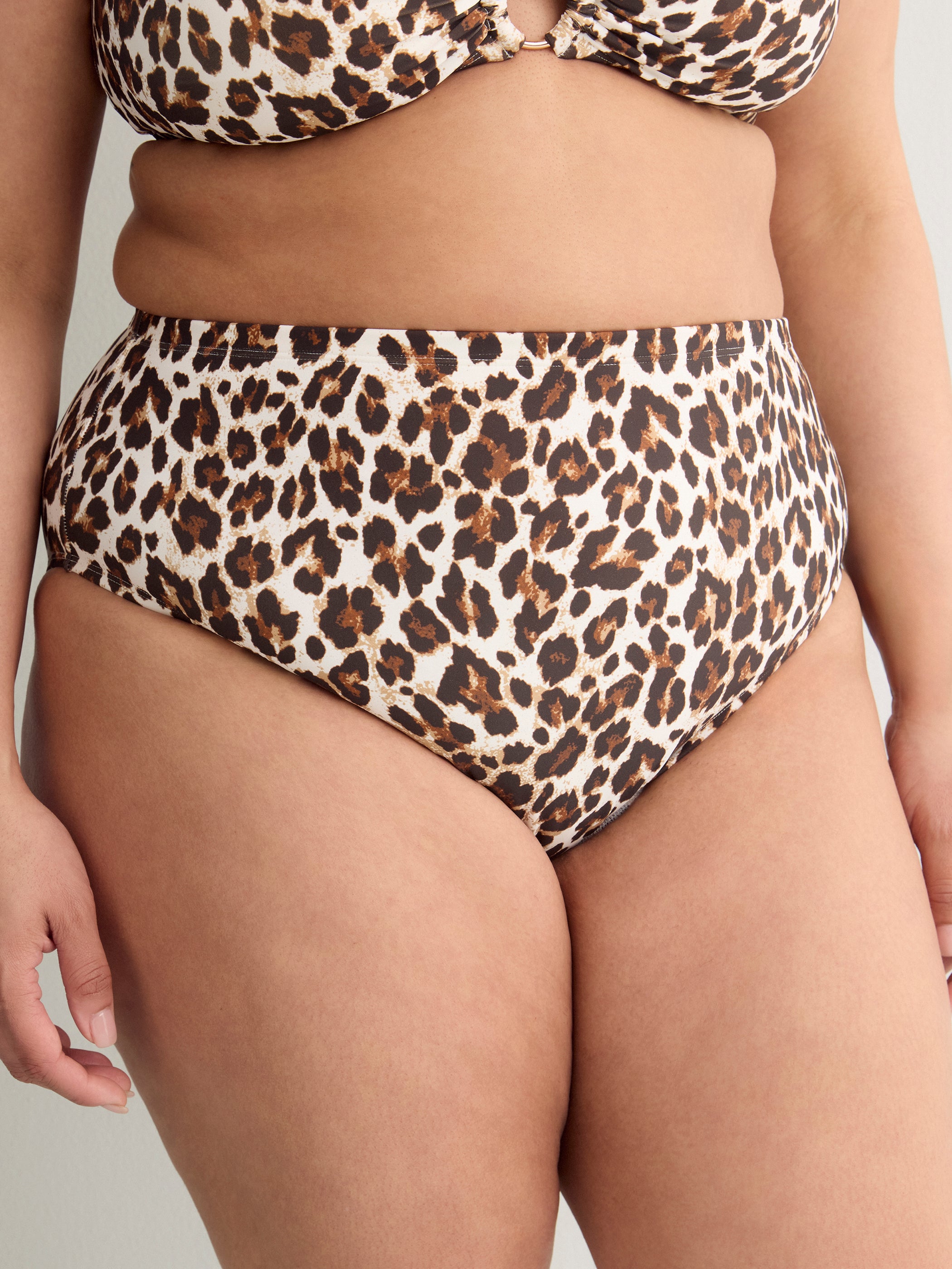 Culotte de maillot taille haute léopard