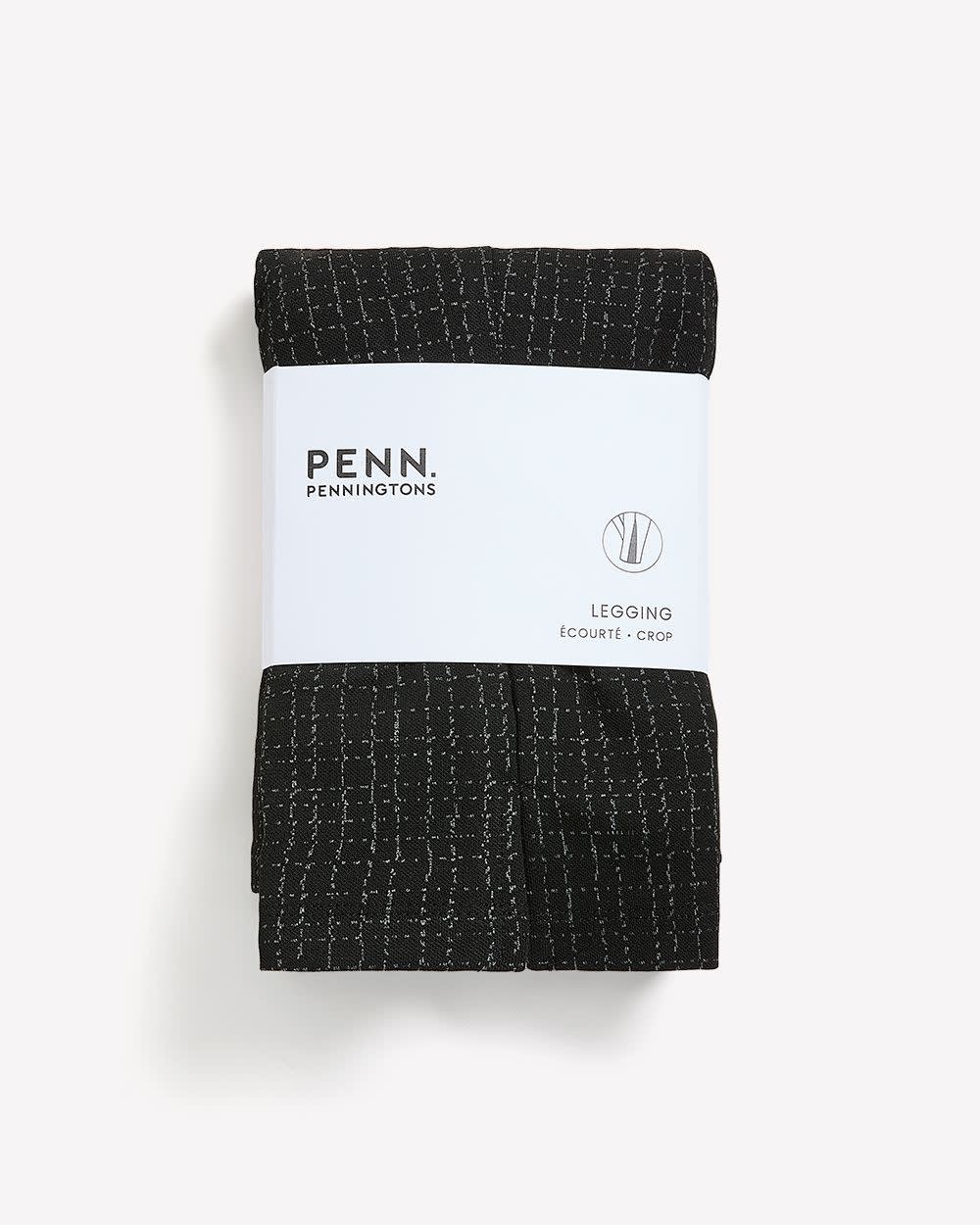 Textured Grid Pattern Crop Legging