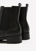 Extra Wide Width, Black Faux Leather Chelsea Bootie