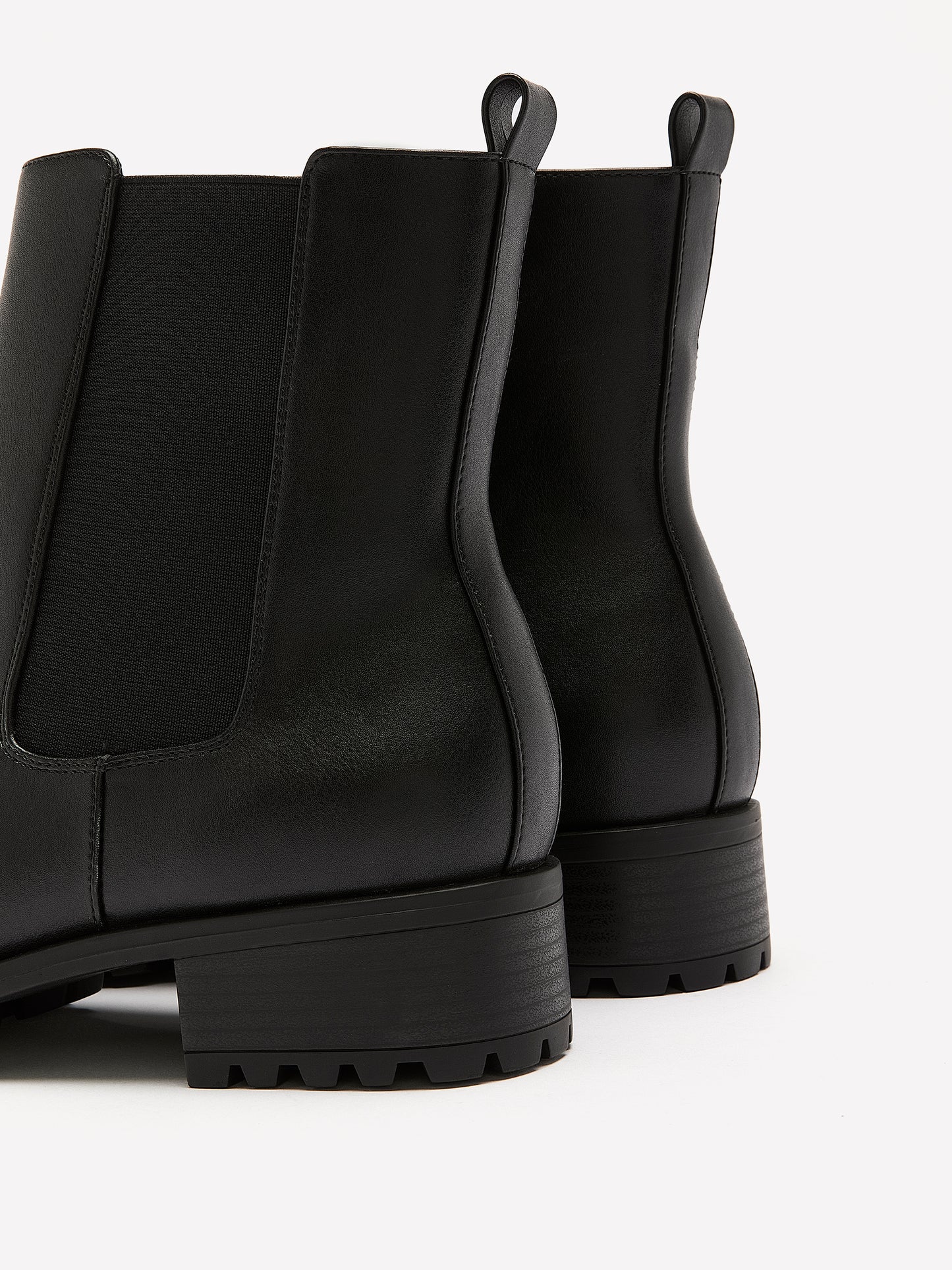 Extra Wide Width, Black Faux Leather Chelsea Bootie