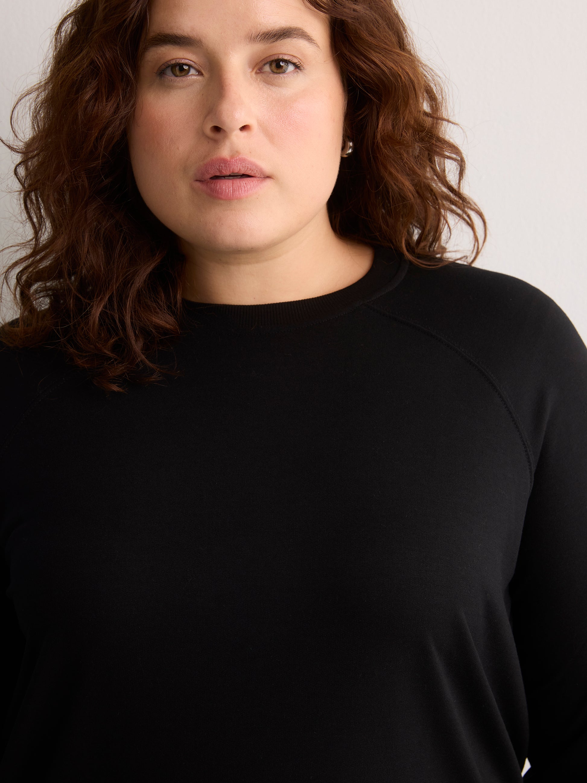 Loose French Terry Raglan-Sleeve Crew-Neck Sweatshirt