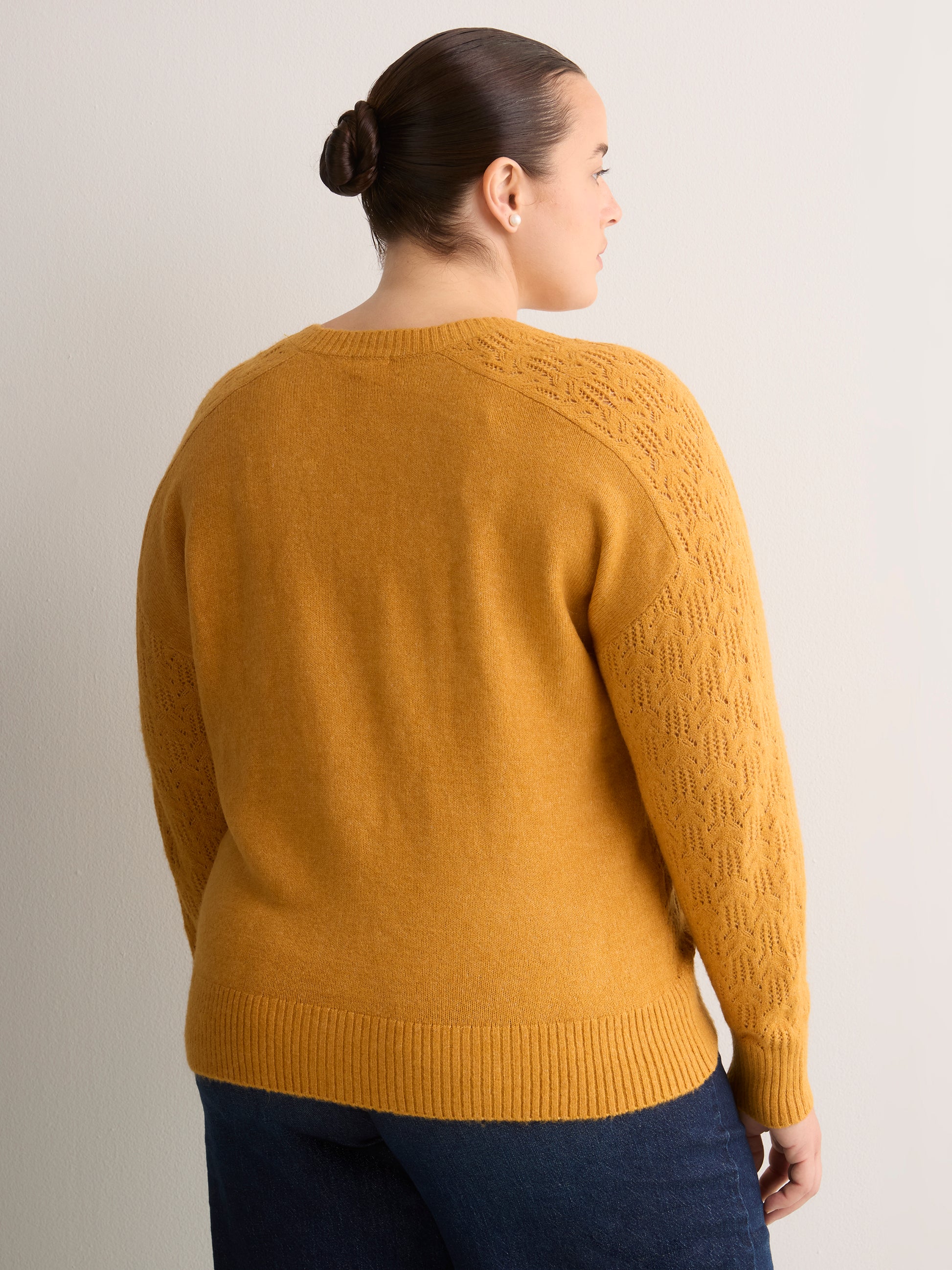 Loose Pointelle Knit Sweater Cardigan