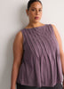 Sleeveless Swing Pintuck Knit Top